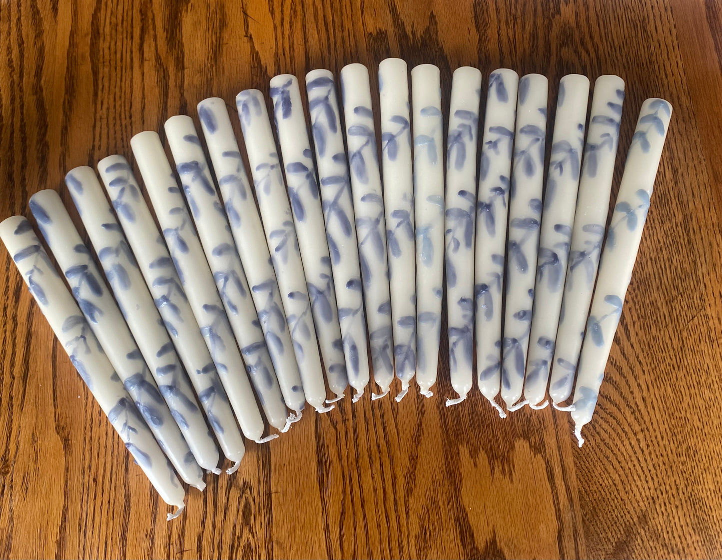 Blue Handpainted Candles
