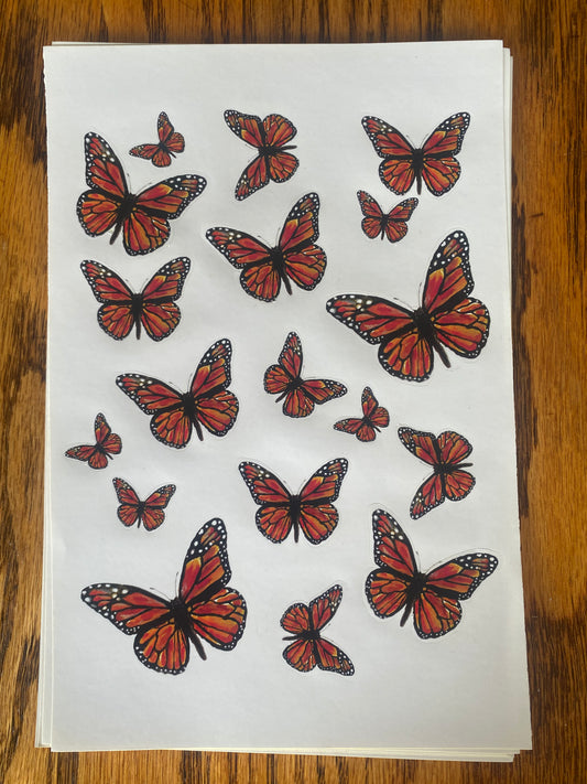 Monarch Butterfly Sticker Sheet