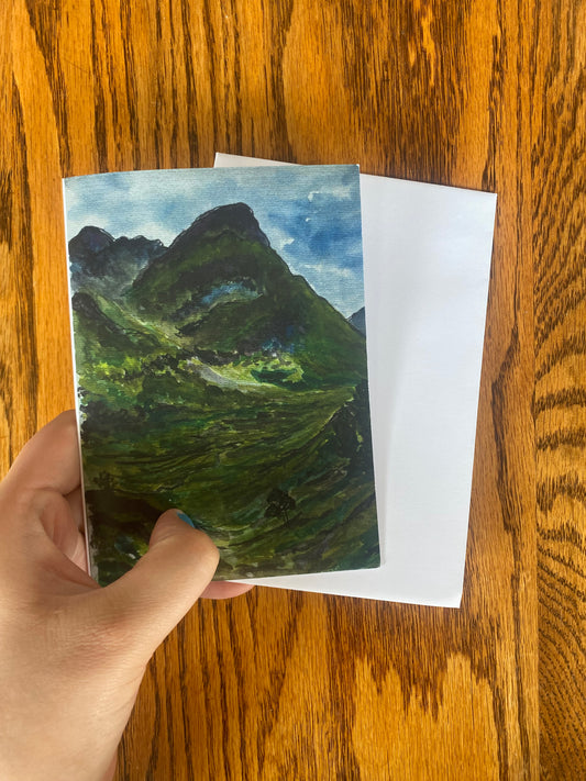 3 Sisters of Glencoe, Scottish Highlands Card.